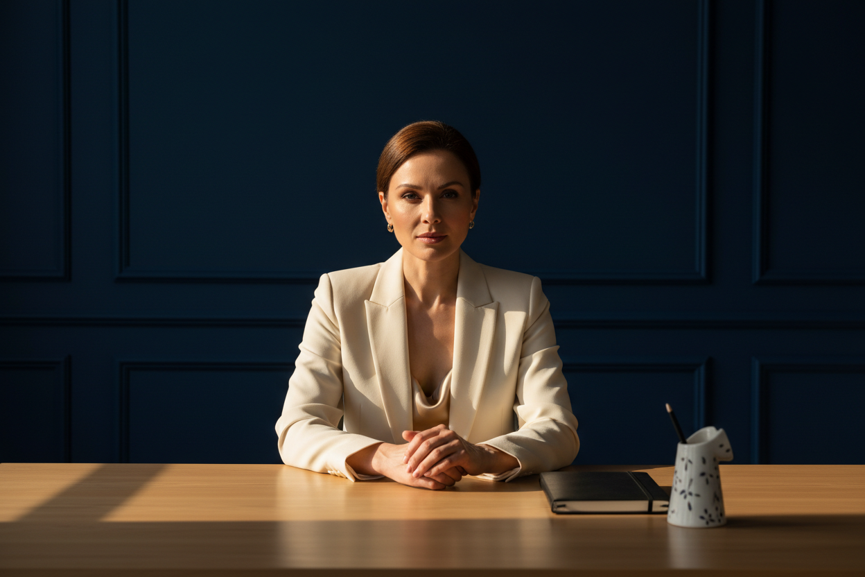 Focused Woman at Desk